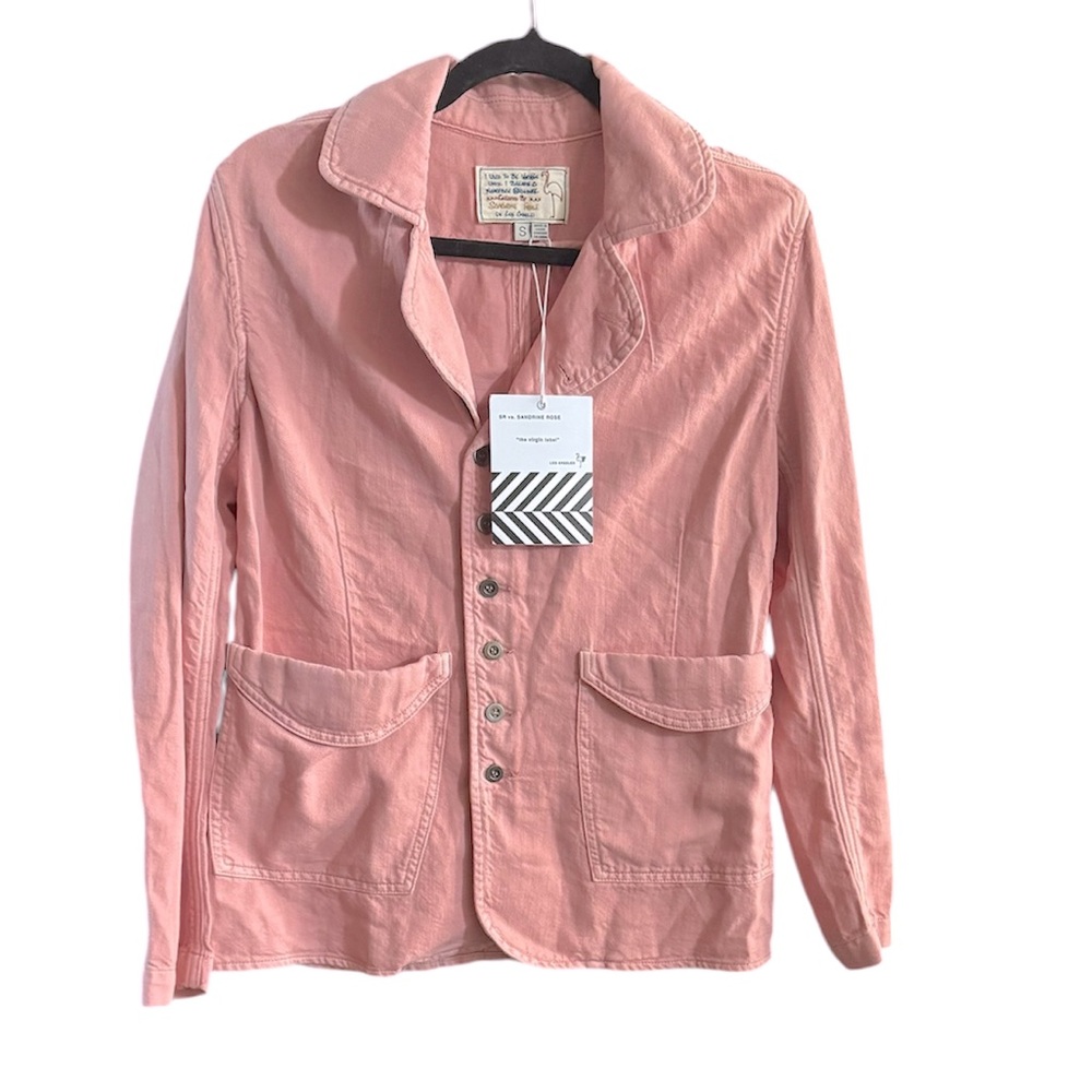 Free People X Sandrine Empire Denim Shacket Small Oversized in Pink NWT